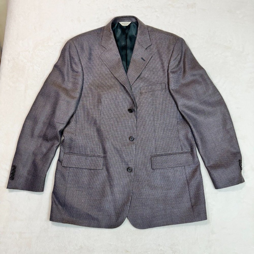 Pronto Uomo Men's 44 Long Brown Suit Silk & Wool Business Blazer Coat Jacket